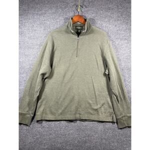 Eddie Bauer 1/4 Zip Pullover Men's Large Green Long Sleeve Vented Hem Outdoor
